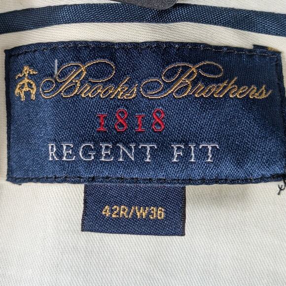 Brooks Brothers 1818 Regent Fit Dress Pants 36x29 Gray Pinstripe Wool USA Made - Picture 3 of 6